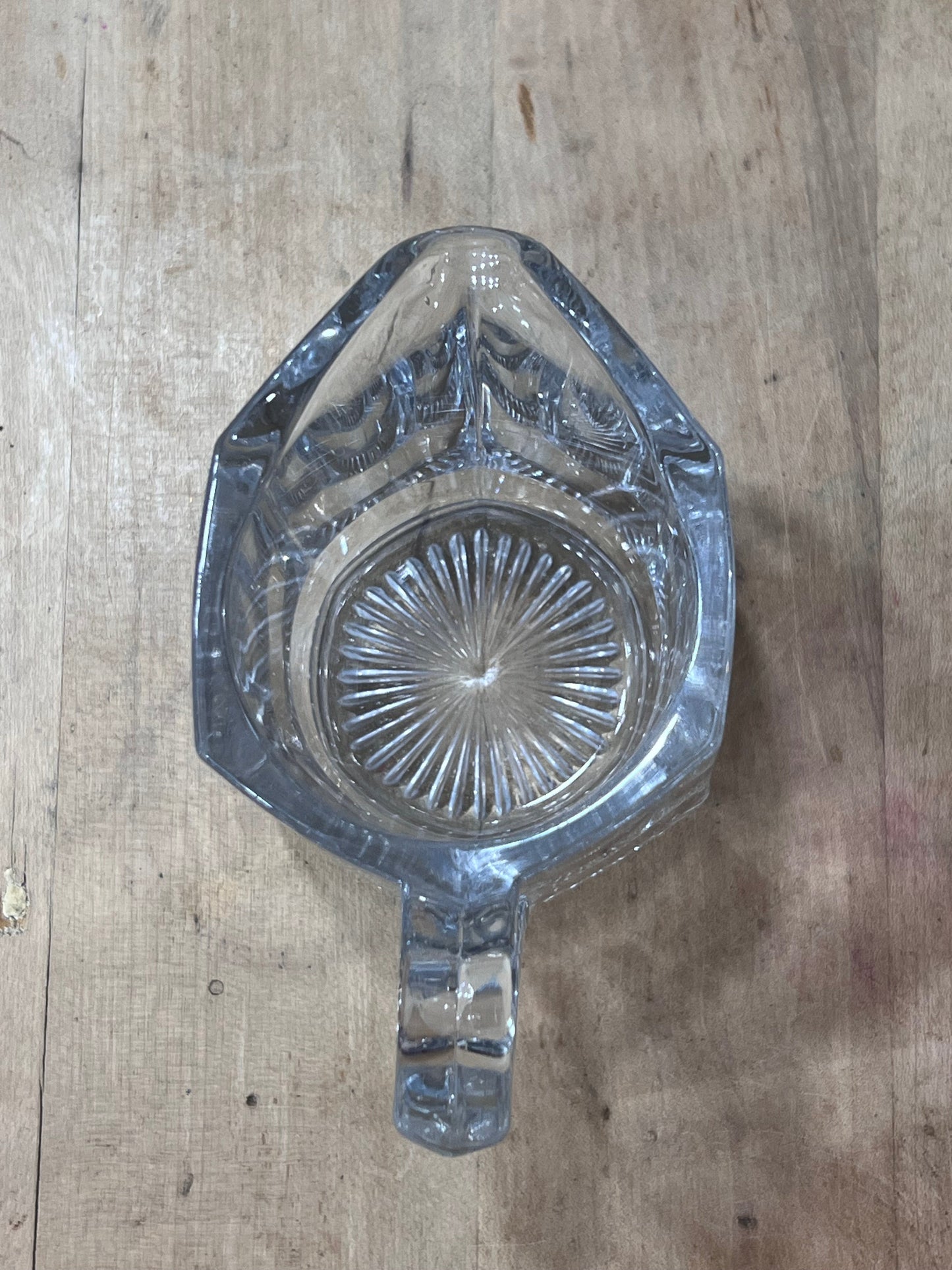 Vintage Paneled Clear Glass Creamer Pitcher 