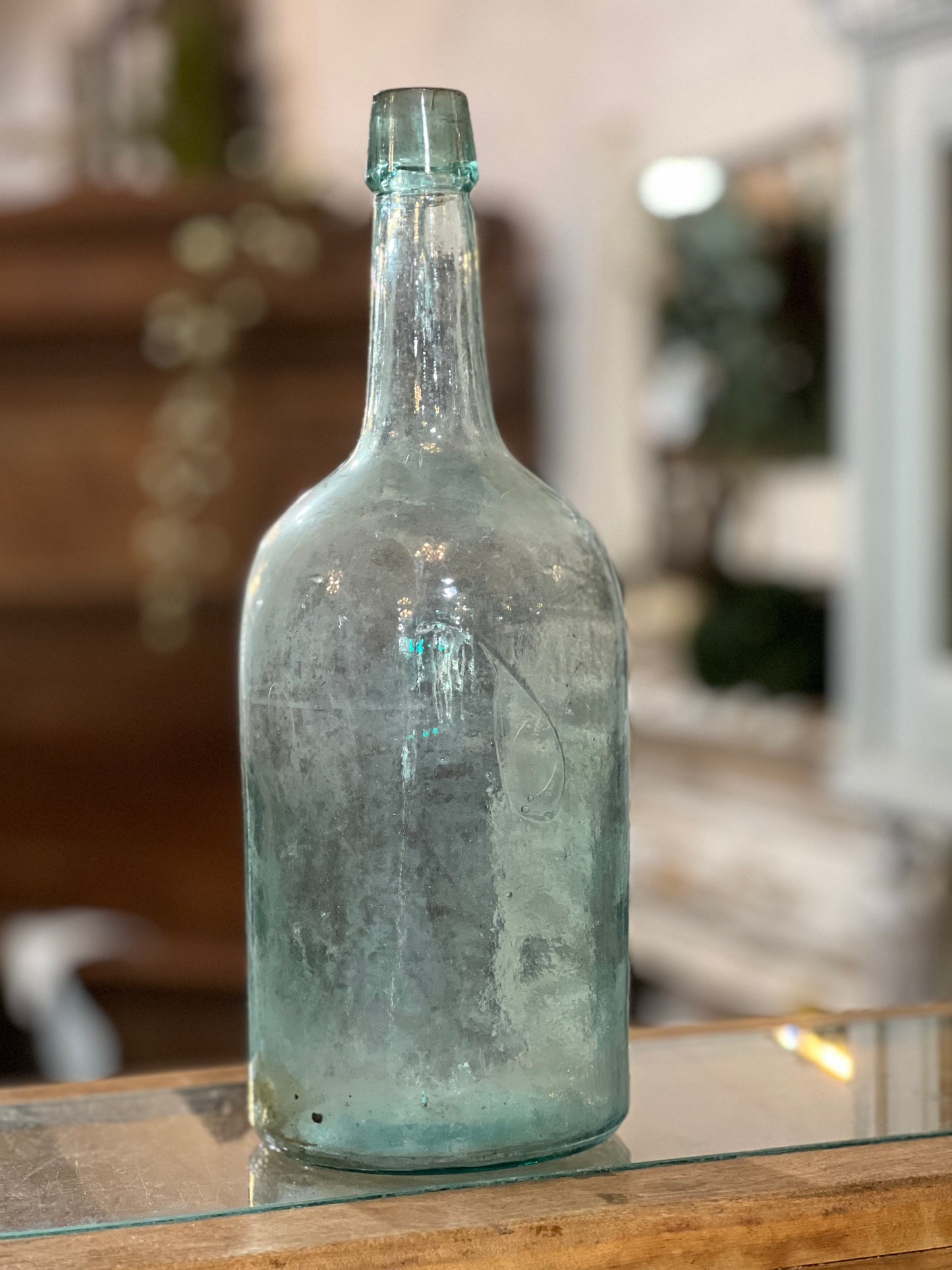 1800s Aqua Blown Demi John Litre bottle