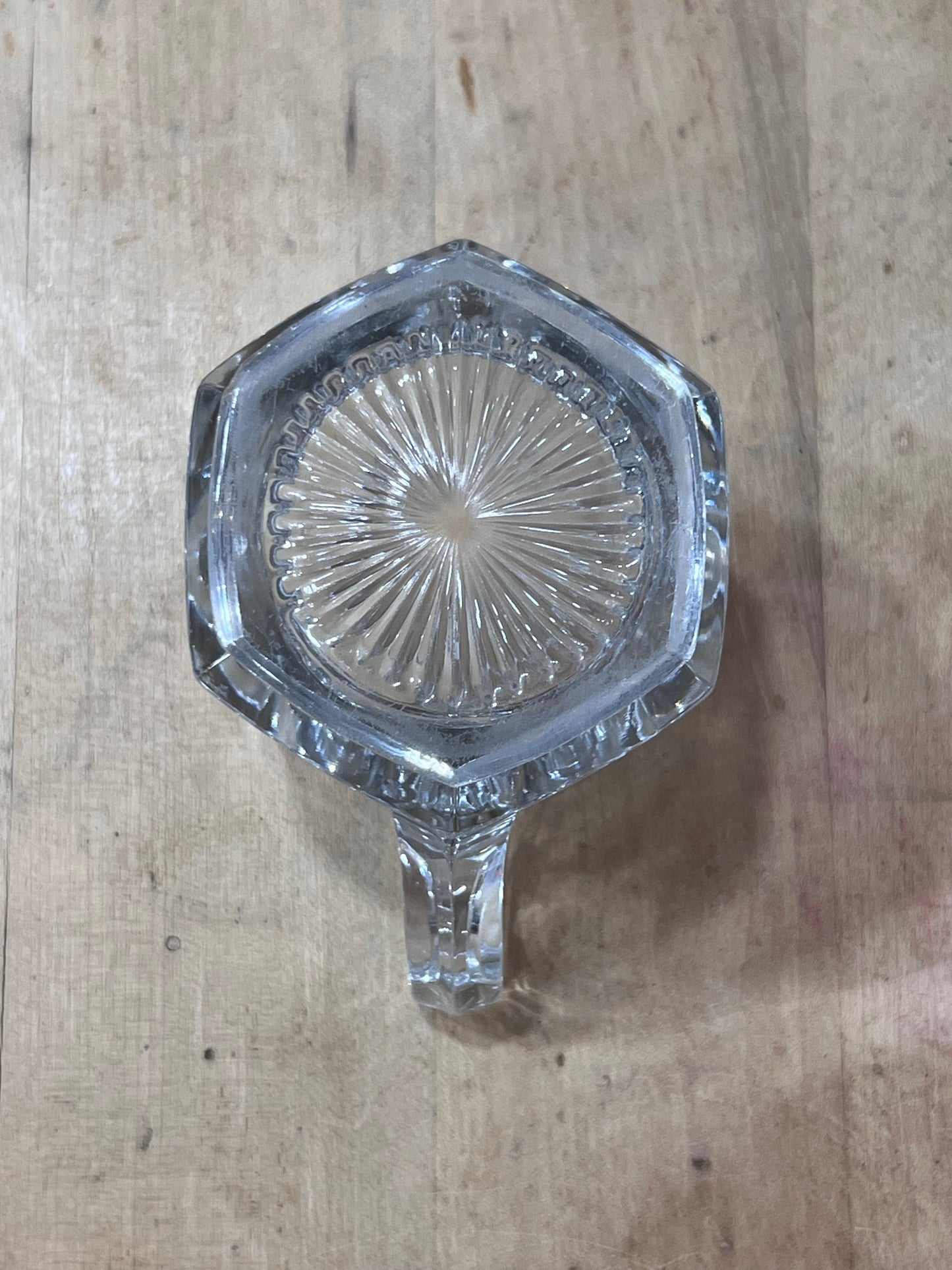 Vintage Paneled Clear Glass Creamer Pitcher 