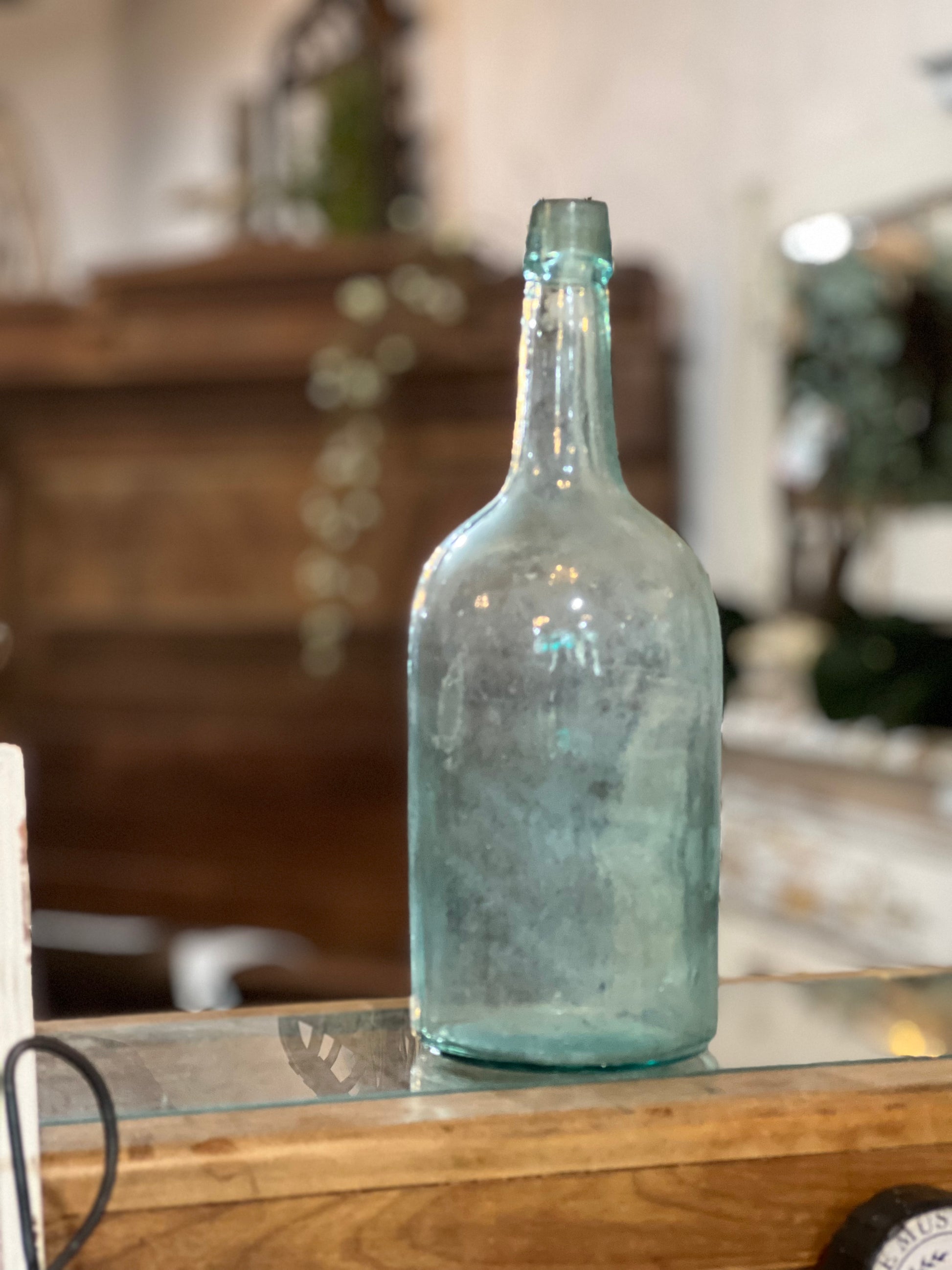 1800s Aqua Blown Demi John Litre bottle