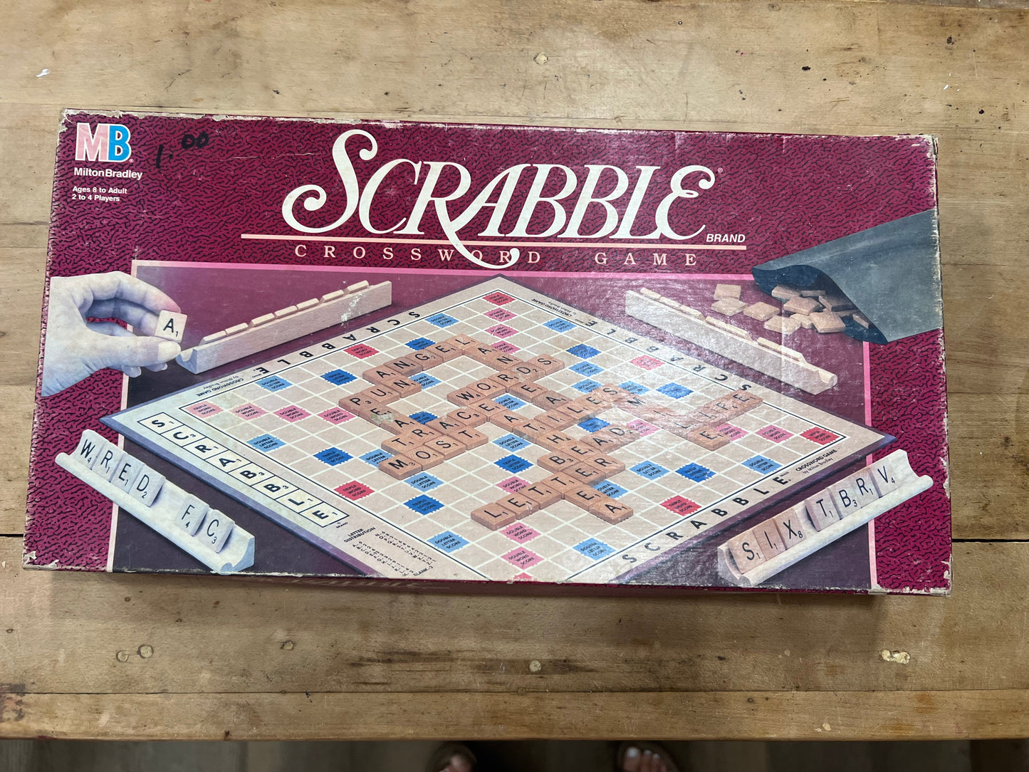 Vintage 1989 Scrabble Crossword Game by Milton Bradley Wildwood Auction