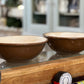 Vintage Pair of Salt Glazed Brown and White Harvest Bowls