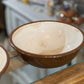 Vintage Pair of Salt Glazed Brown and White Harvest Bowls