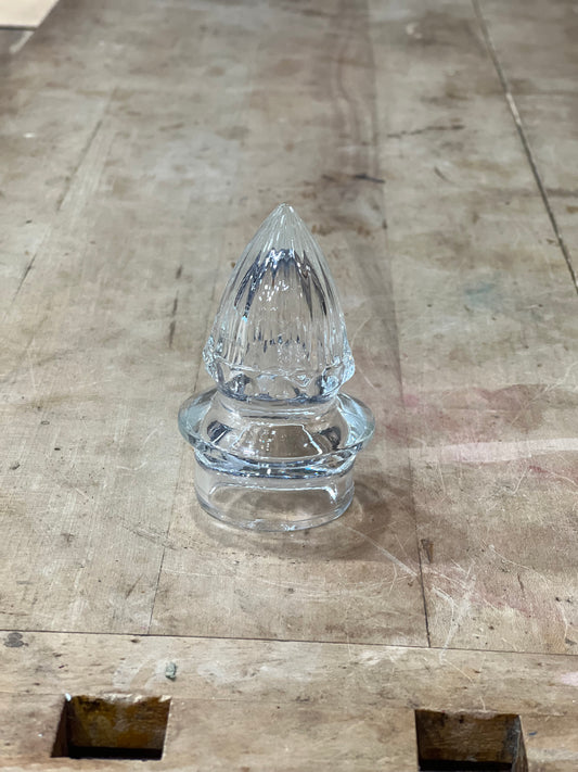Vintage Clear Glass Decanter Stopper Replacement – 3.25" Pineapple Acorn Pressed Glass Bottle Topper