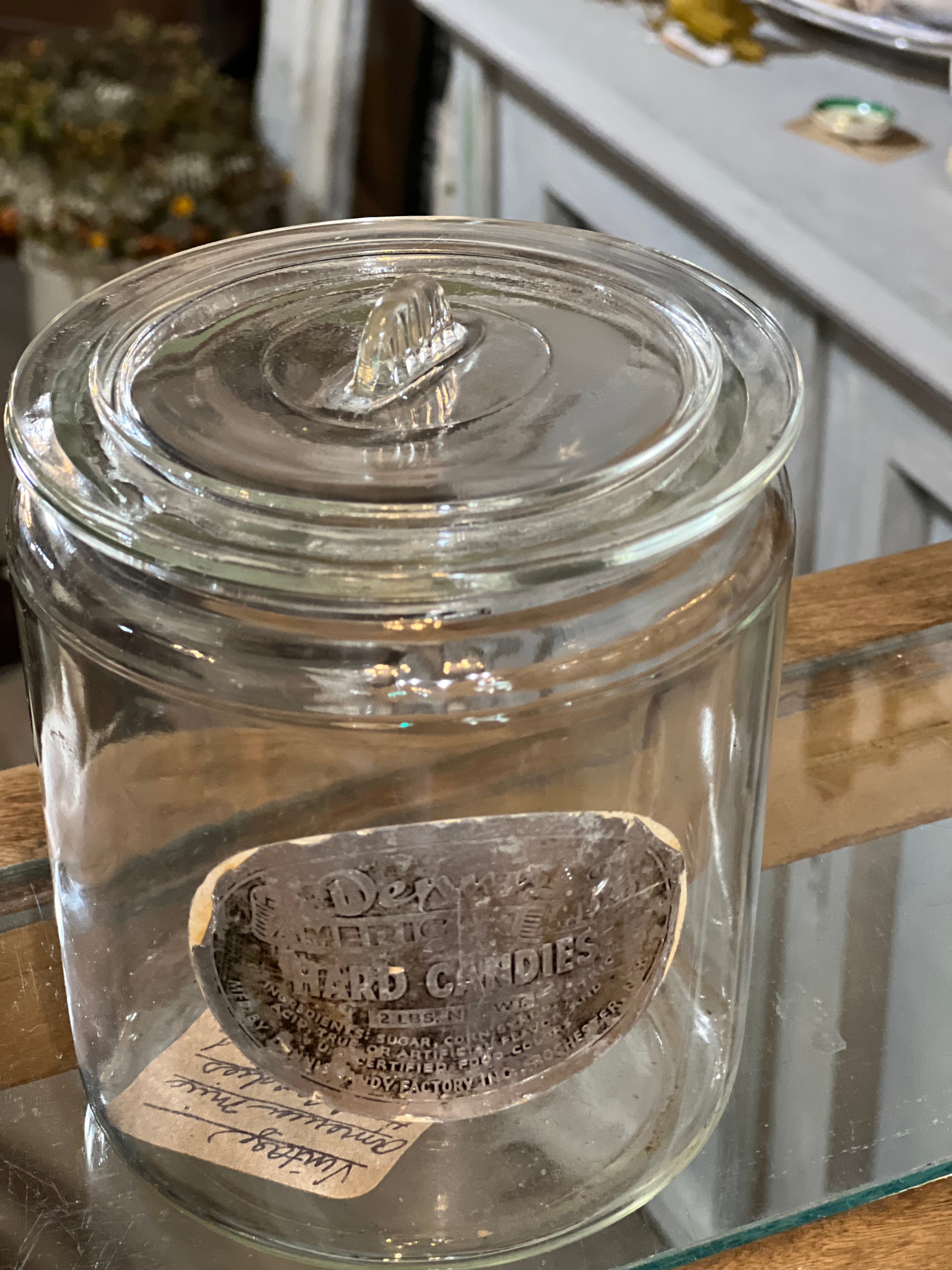 Antique Dewars American Mix Hard Candies Display Jar
