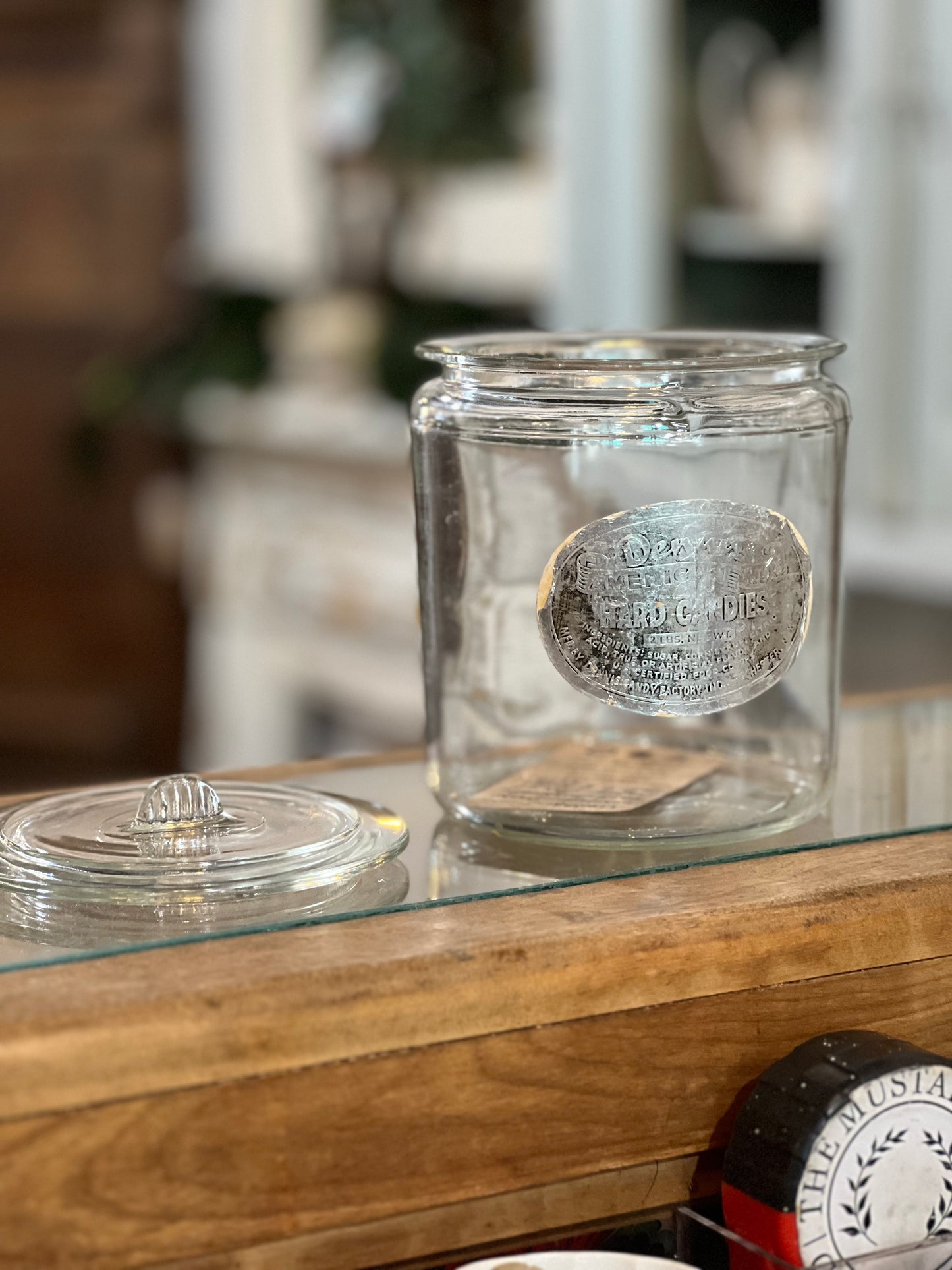 Antique Dewars American Mix Hard Candies Display Jar