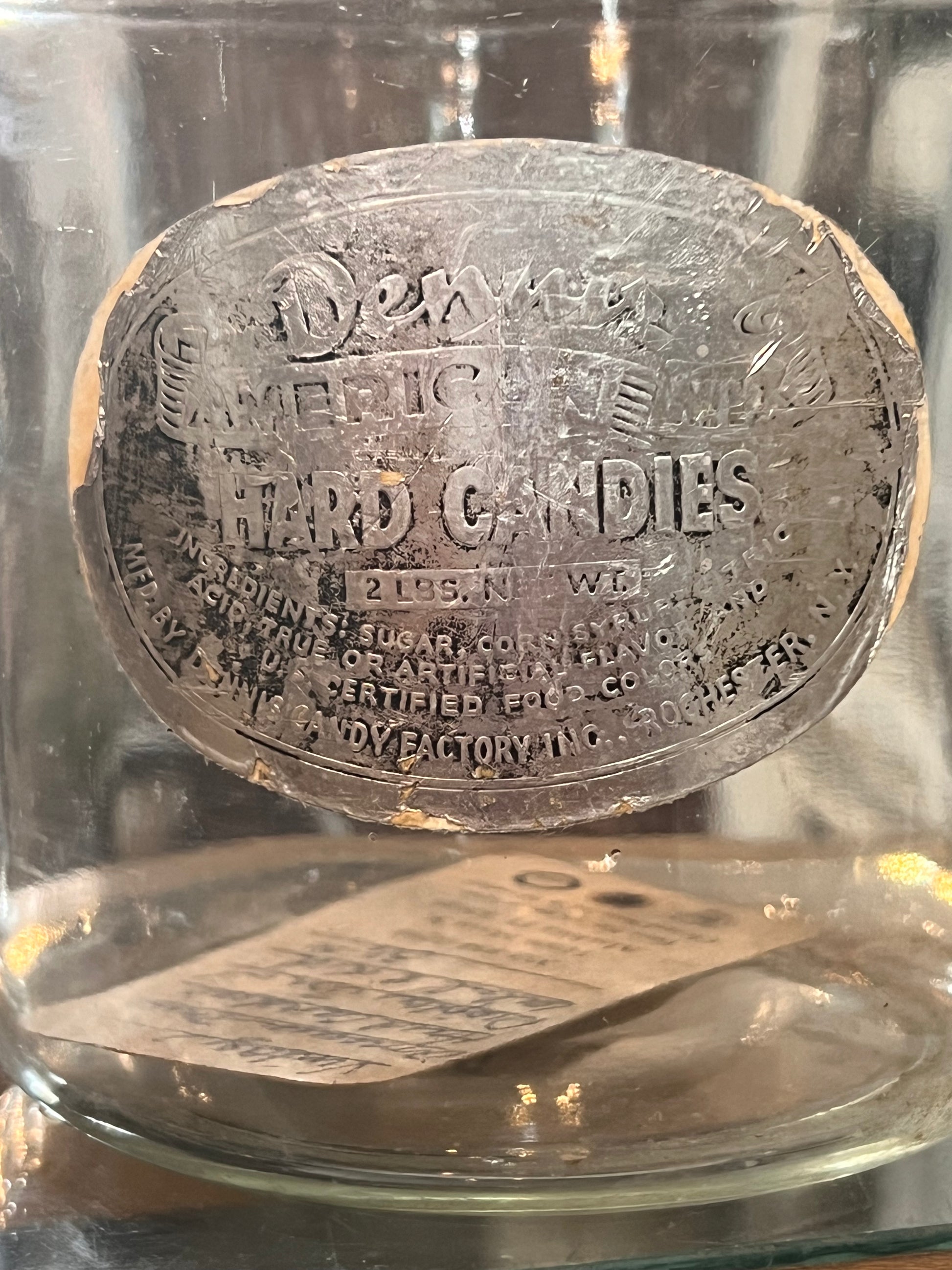 Antique Dewars American Mix Hard Candies Display Jar