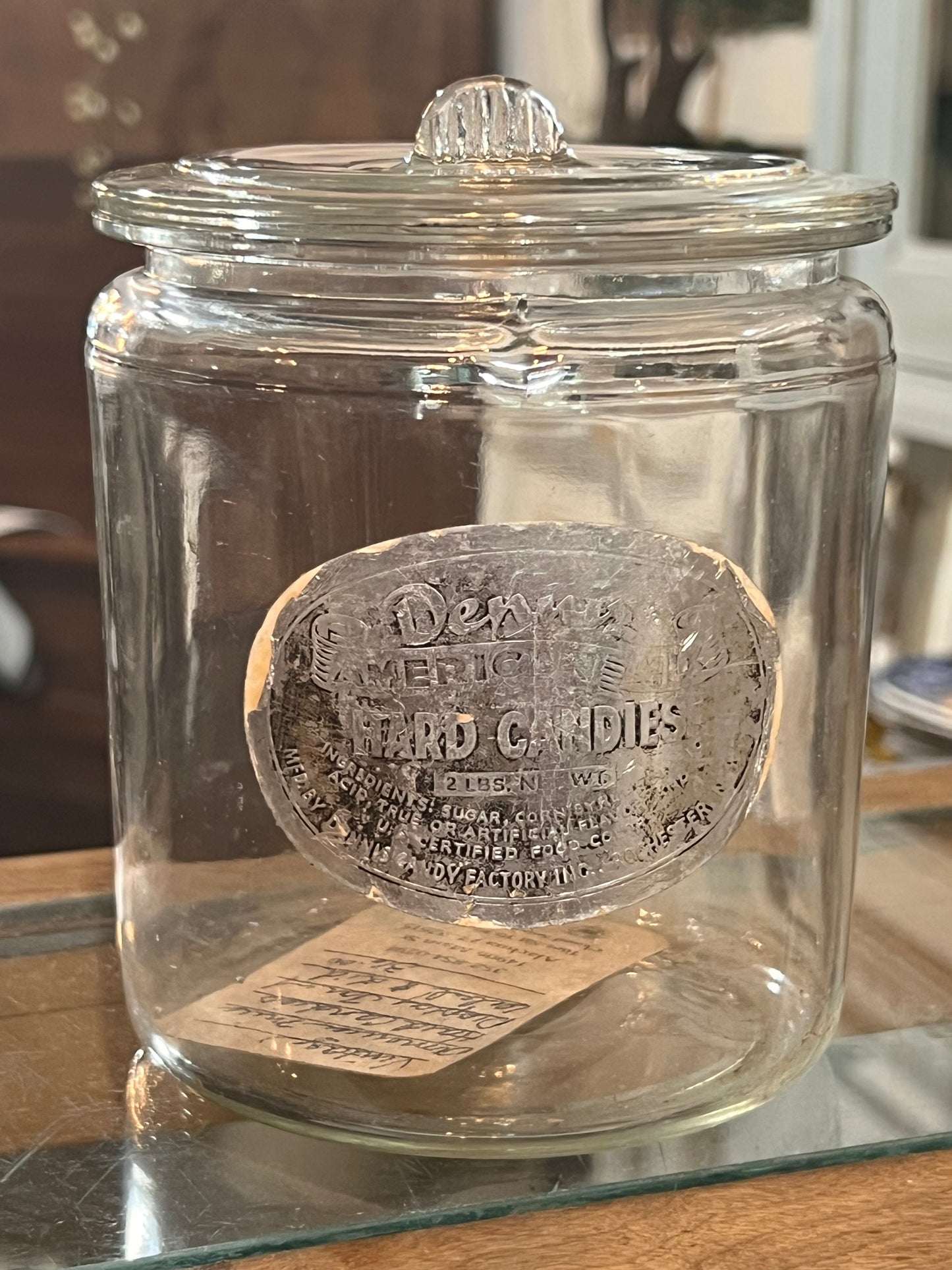 Antique Dewars American Mix Hard Candies Display Jar