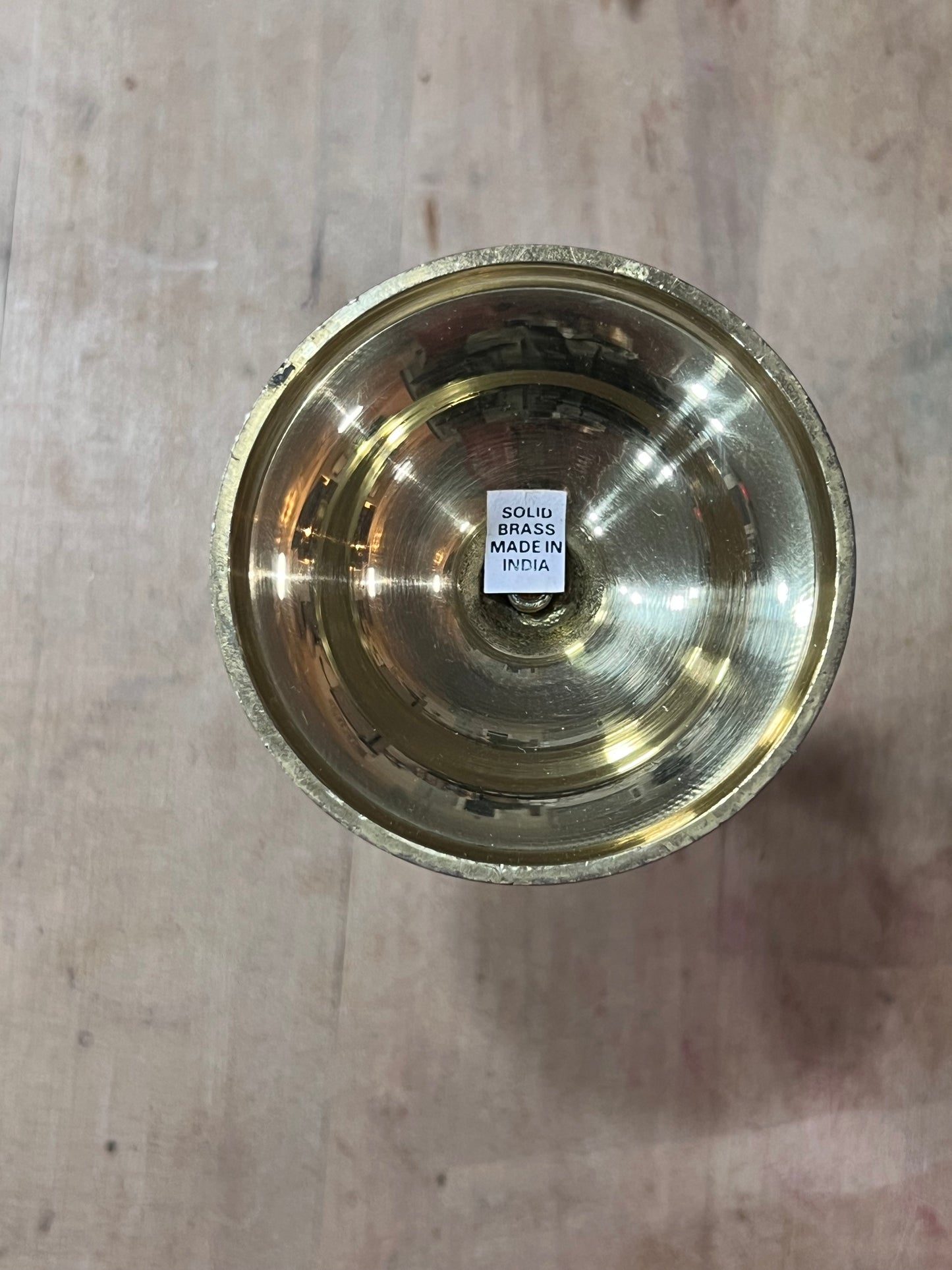 Vintage Solid Brass Taper Candlestick Holder – 6" Classic Turned Brass Tabletop Candle Stand, Made in India