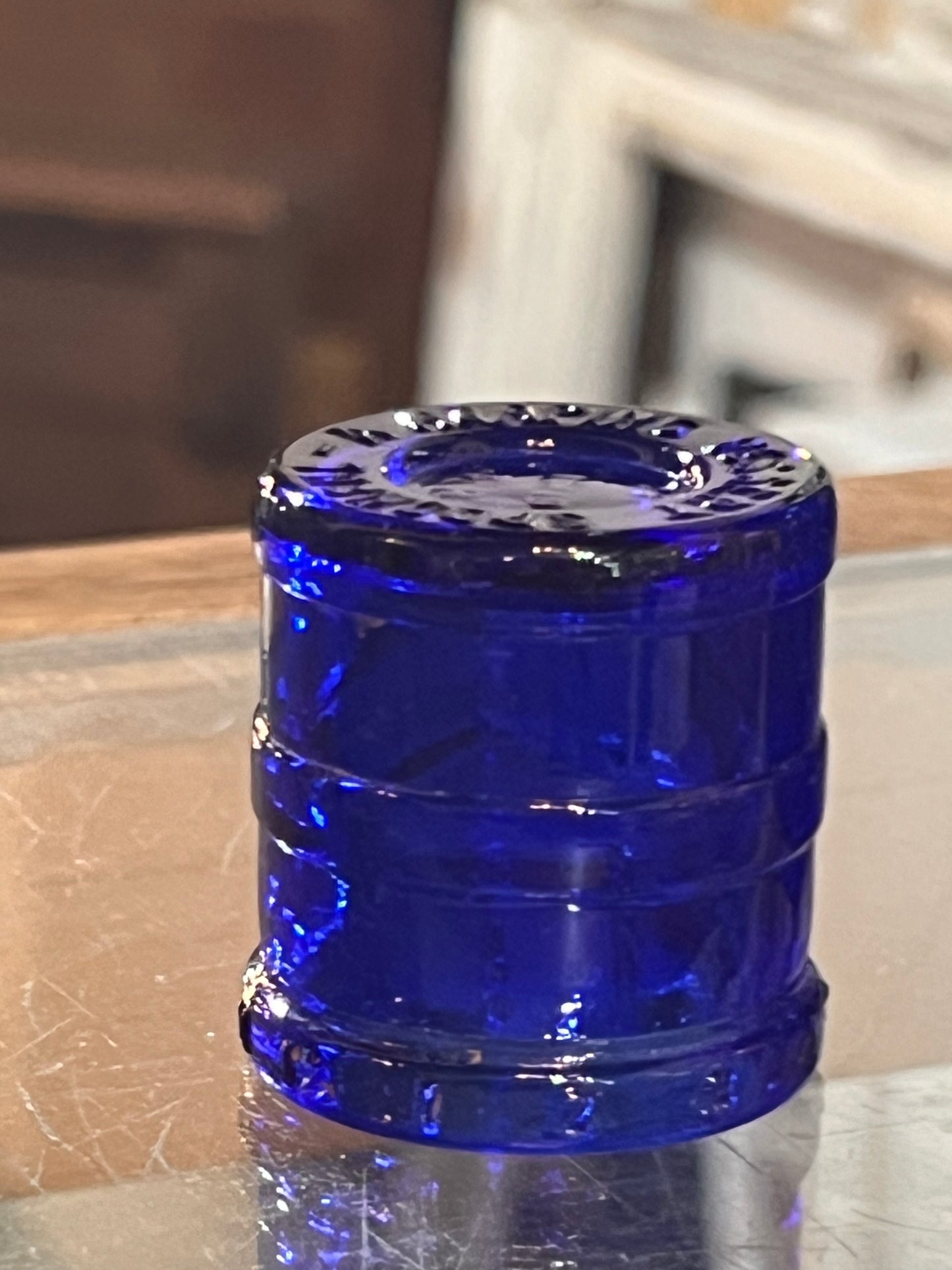Antique John Wyeth & Bro Cobalt Blue Eye Wash Bottle & Cup