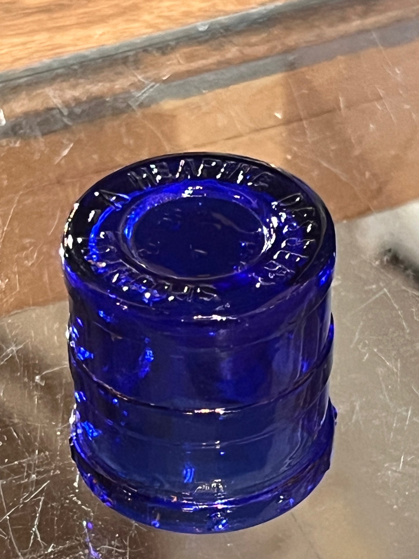 Antique John Wyeth & Bro Cobalt Blue Eye Wash Bottle & Cup