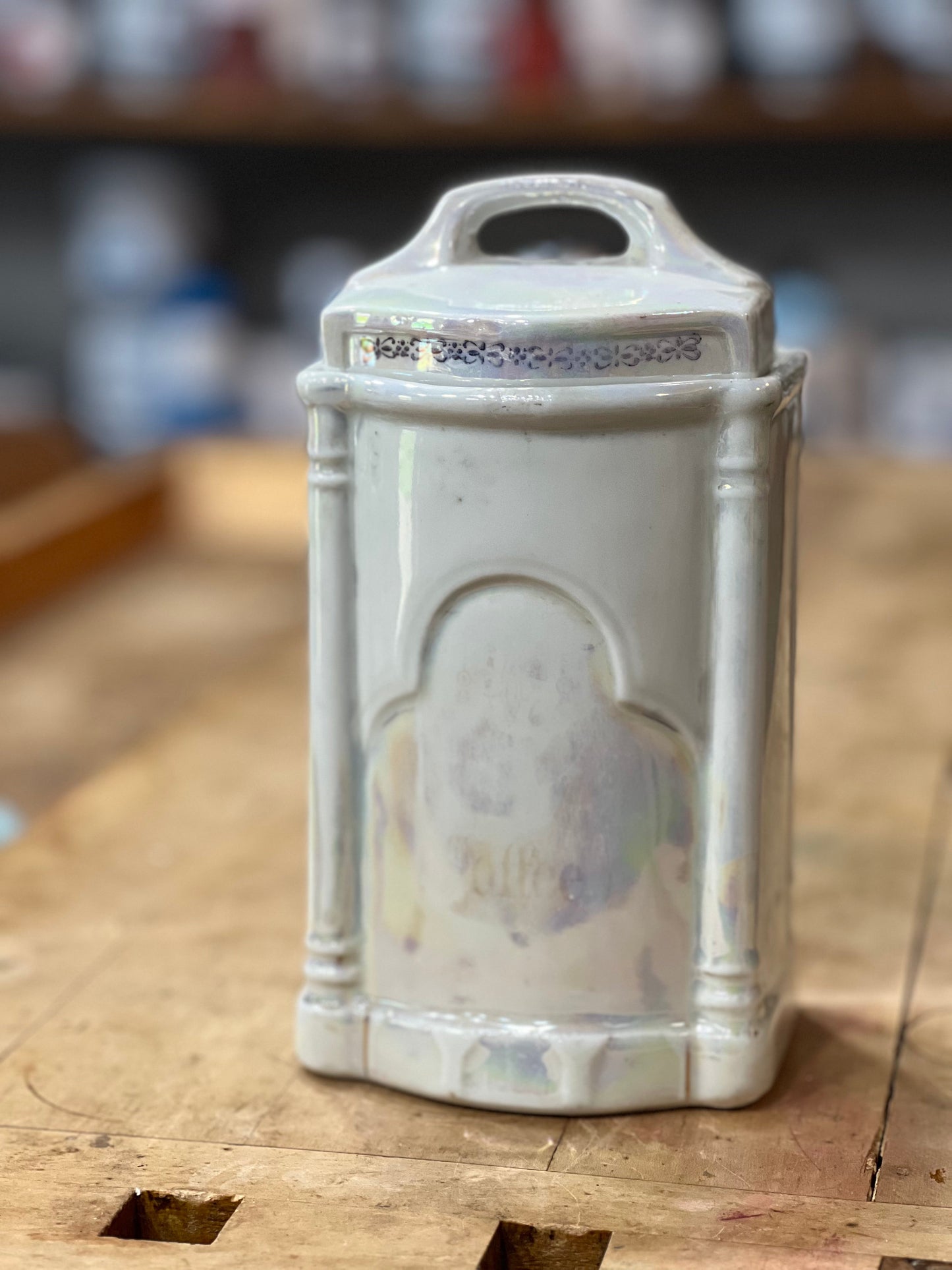 Antique German Lusterware Iridescent Porcelain Kitchen Canisters &amp; Spice Jars (Sold Individually) The Mustard Seed Collection, The Seed