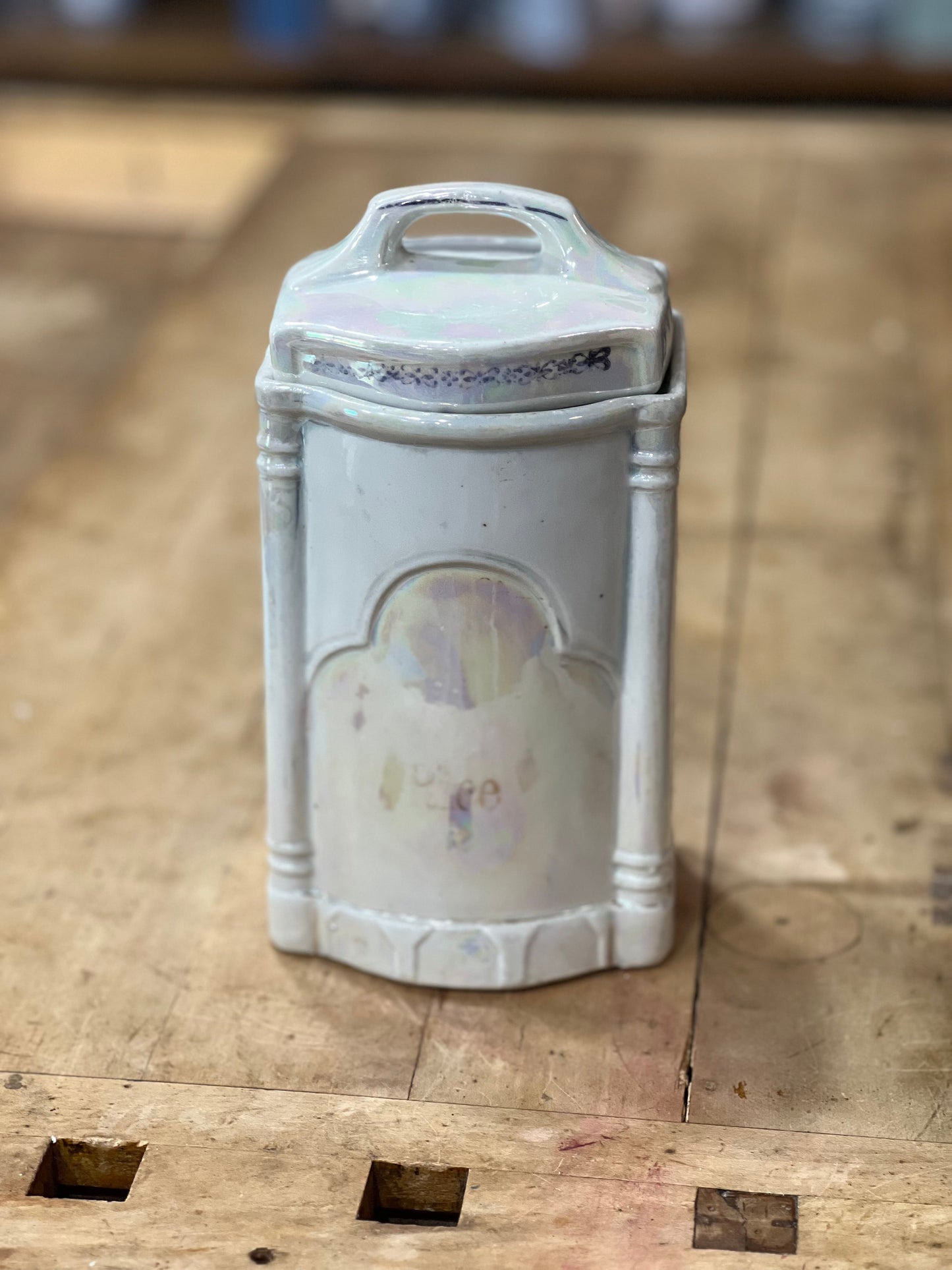 Antique German Lusterware Iridescent Porcelain Kitchen Canisters &amp; Spice Jars (Sold Individually) The Mustard Seed Collection, The Seed
