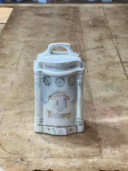 Antique German Lusterware Iridescent Porcelain Kitchen Canisters &amp; Spice Jars (Sold Individually) The Mustard Seed Collection, The Seed
