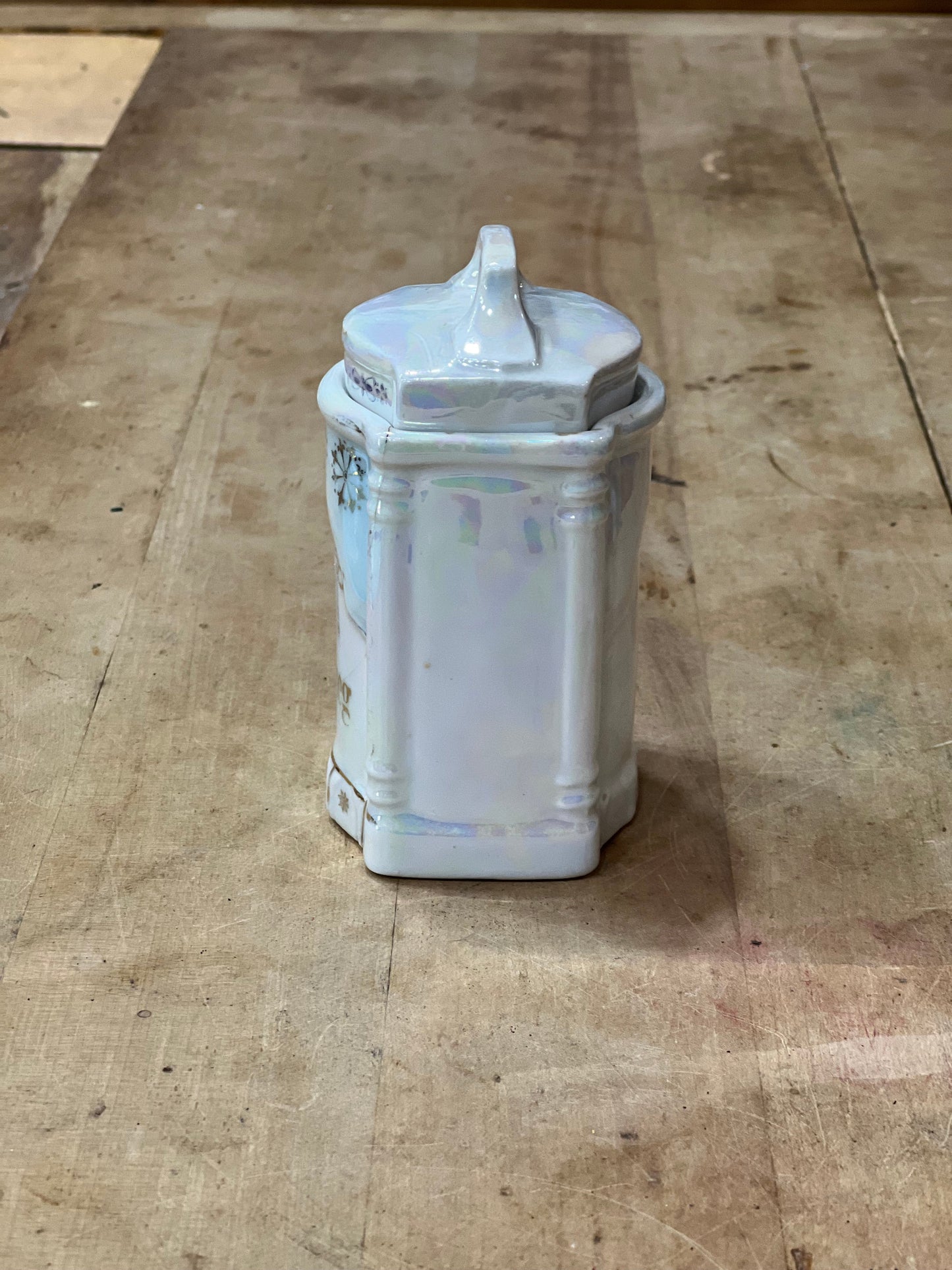Antique German Lusterware Iridescent Porcelain Kitchen Canisters &amp; Spice Jars (Sold Individually) The Mustard Seed Collection, The Seed