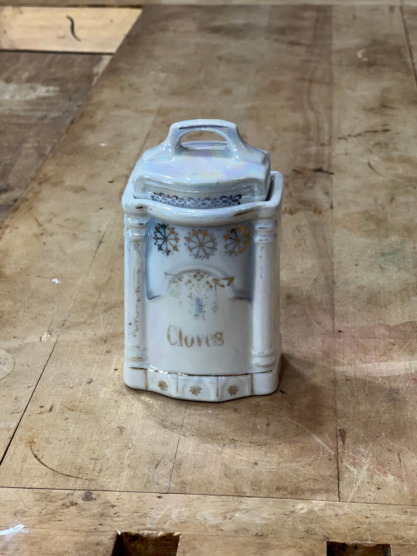 Antique German Lusterware Iridescent Porcelain Kitchen Canisters &amp; Spice Jars (Sold Individually) The Mustard Seed Collection, The Seed