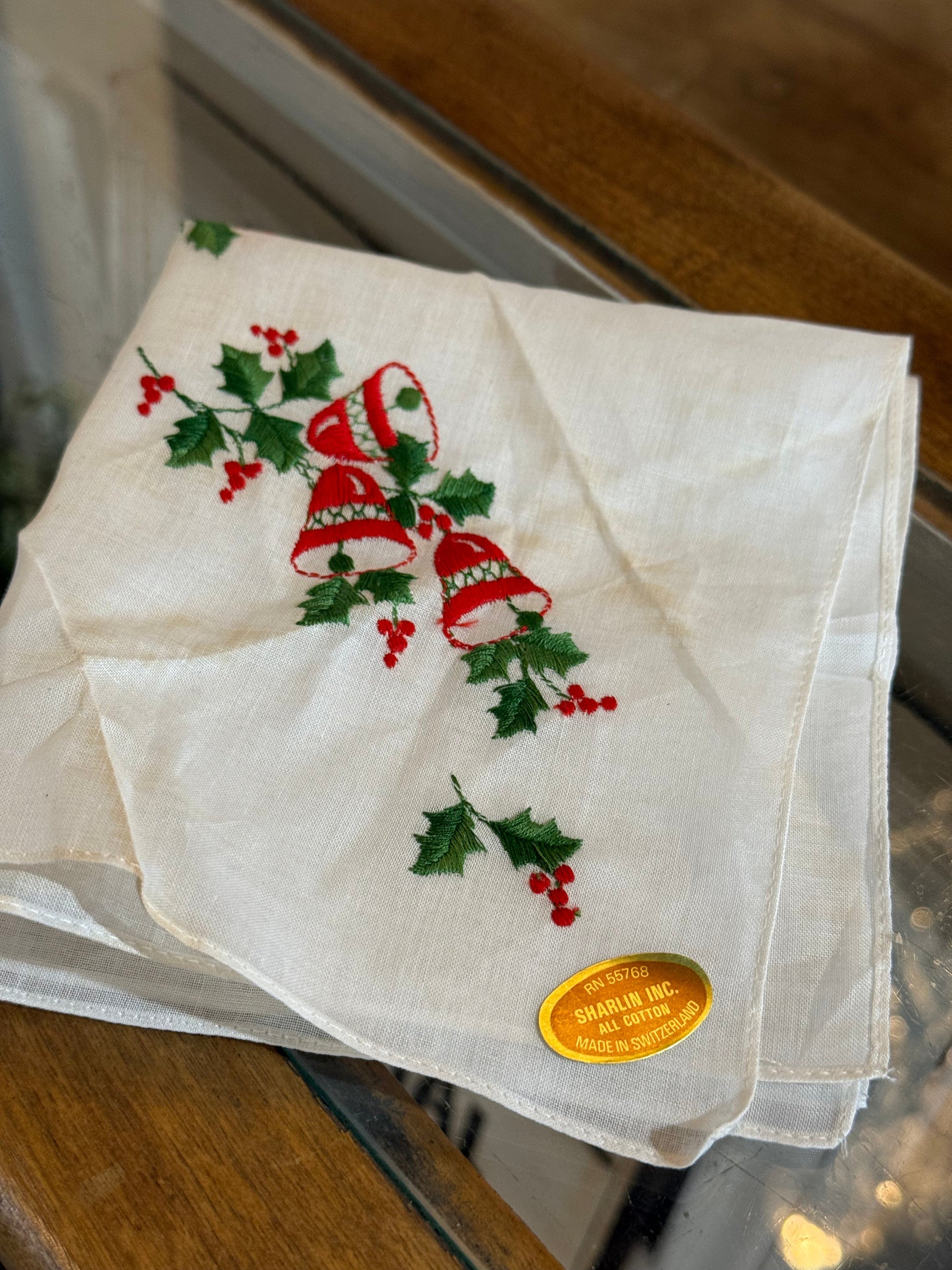 Vintage Christmas Handkerchief