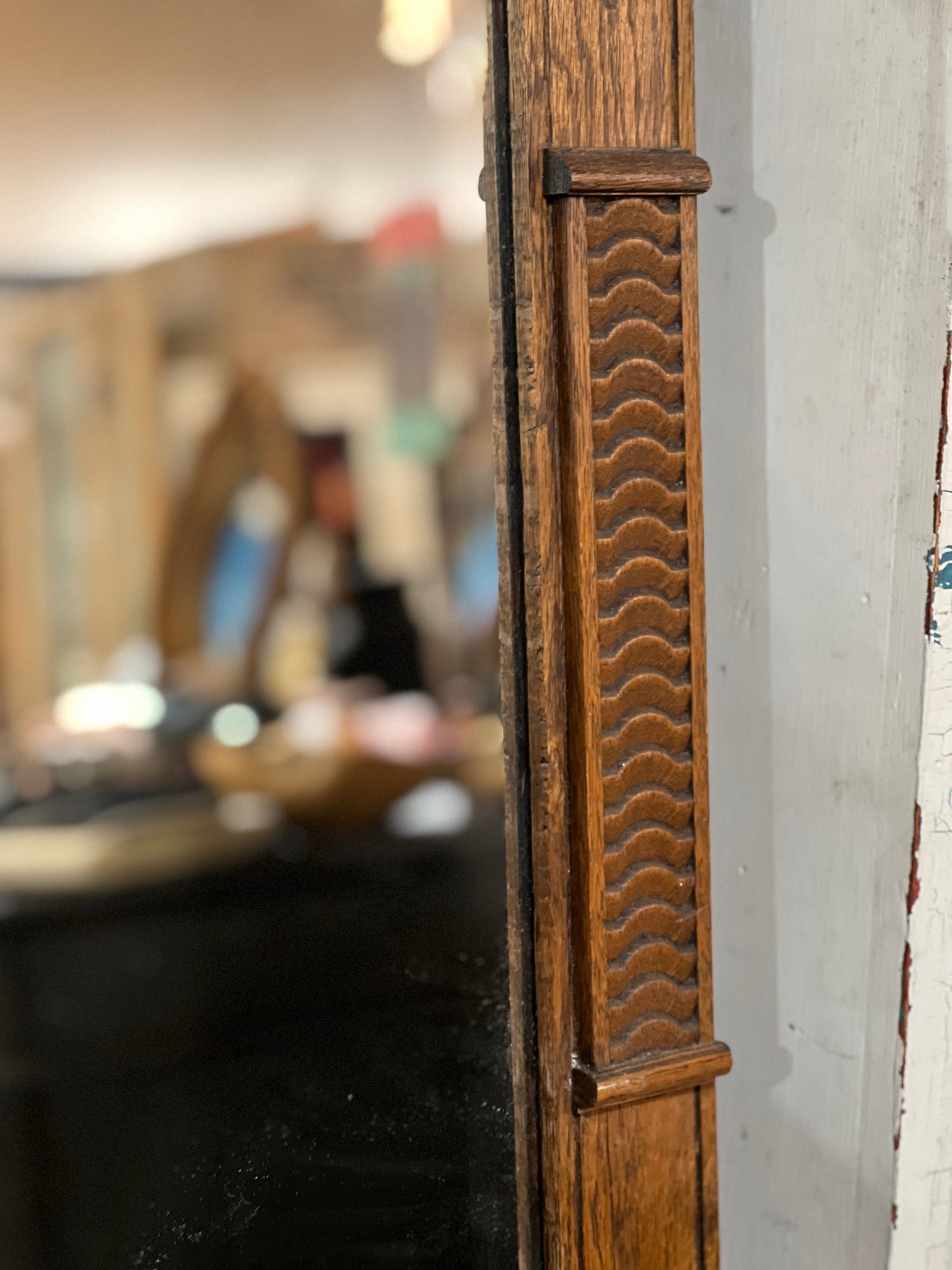 Antique Quarter Sawn Oak Pier Mirror & Hall Tree The Mustard Seed Collection, The Seed