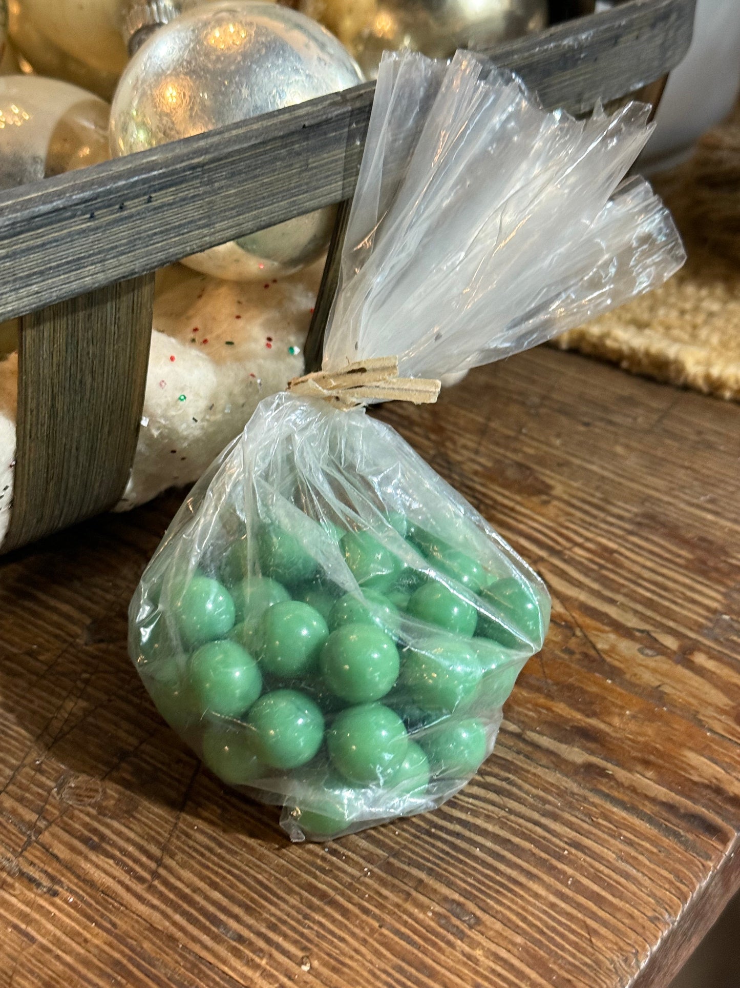 Bag of Vintage Marbles Jade Green