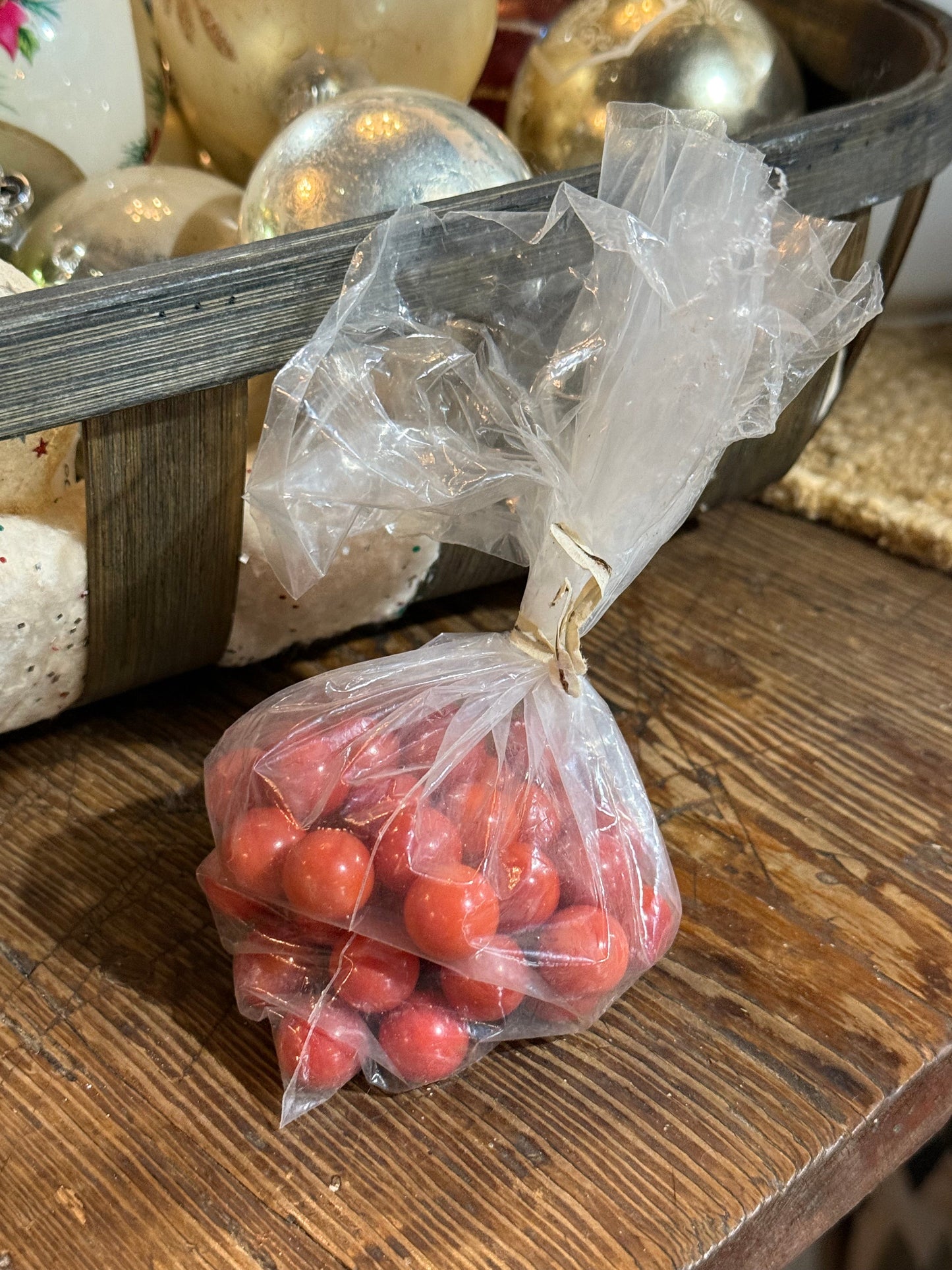 Bag of Vintage Marbles Red