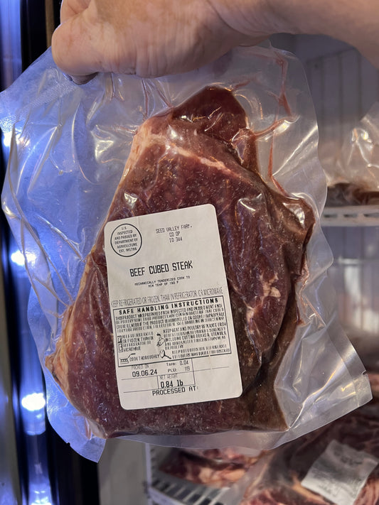 FL Grass Fed Grass Finished Cubed Bottom Round Steak