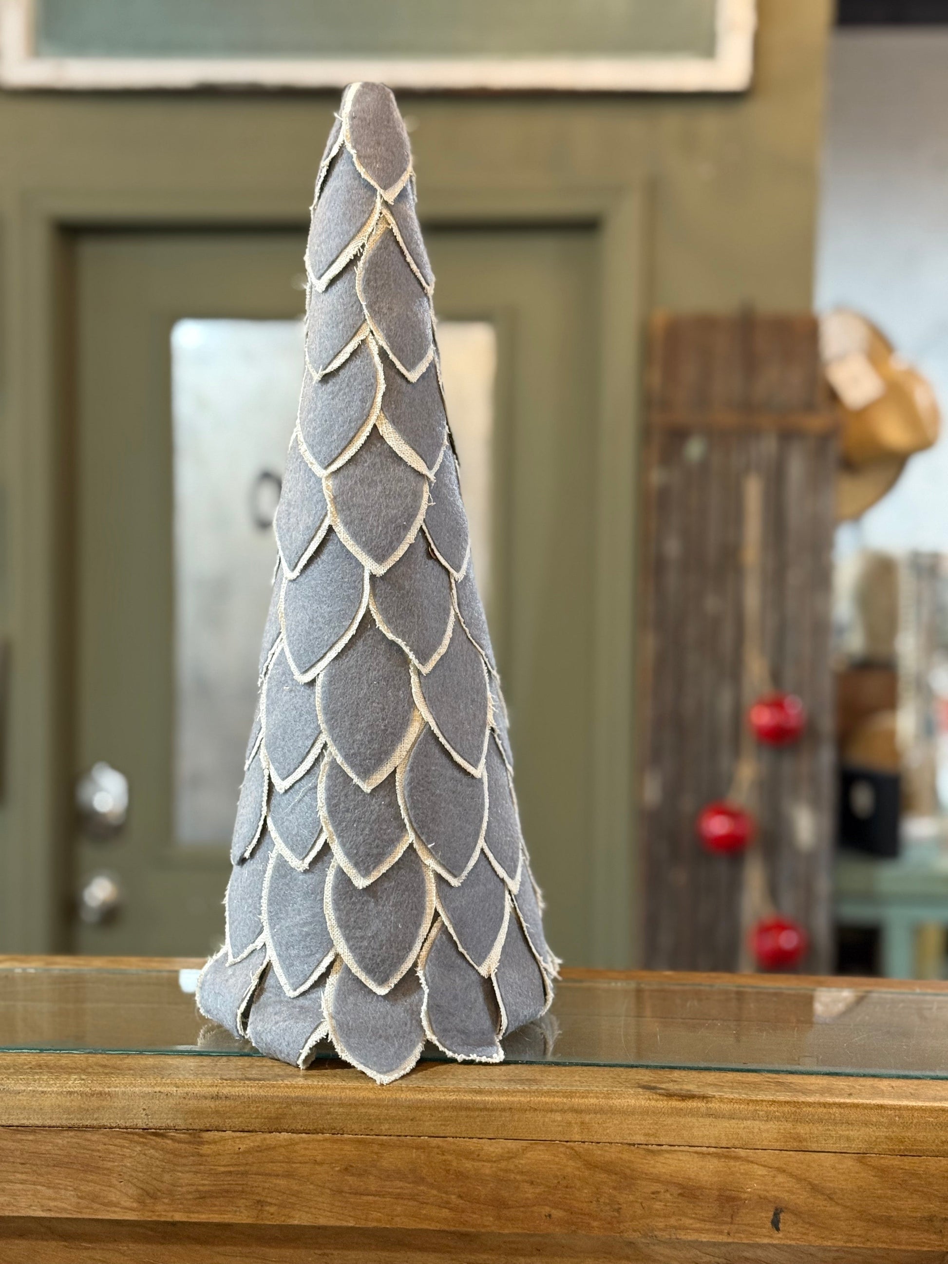 Grey Felt Tabletop Christmas Tree