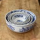 Set of Five Graduate Antique German Blue Onion Bowls Turkey Creek Auction