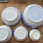Set of Five Graduate Antique German Blue Onion Bowls Turkey Creek Auction