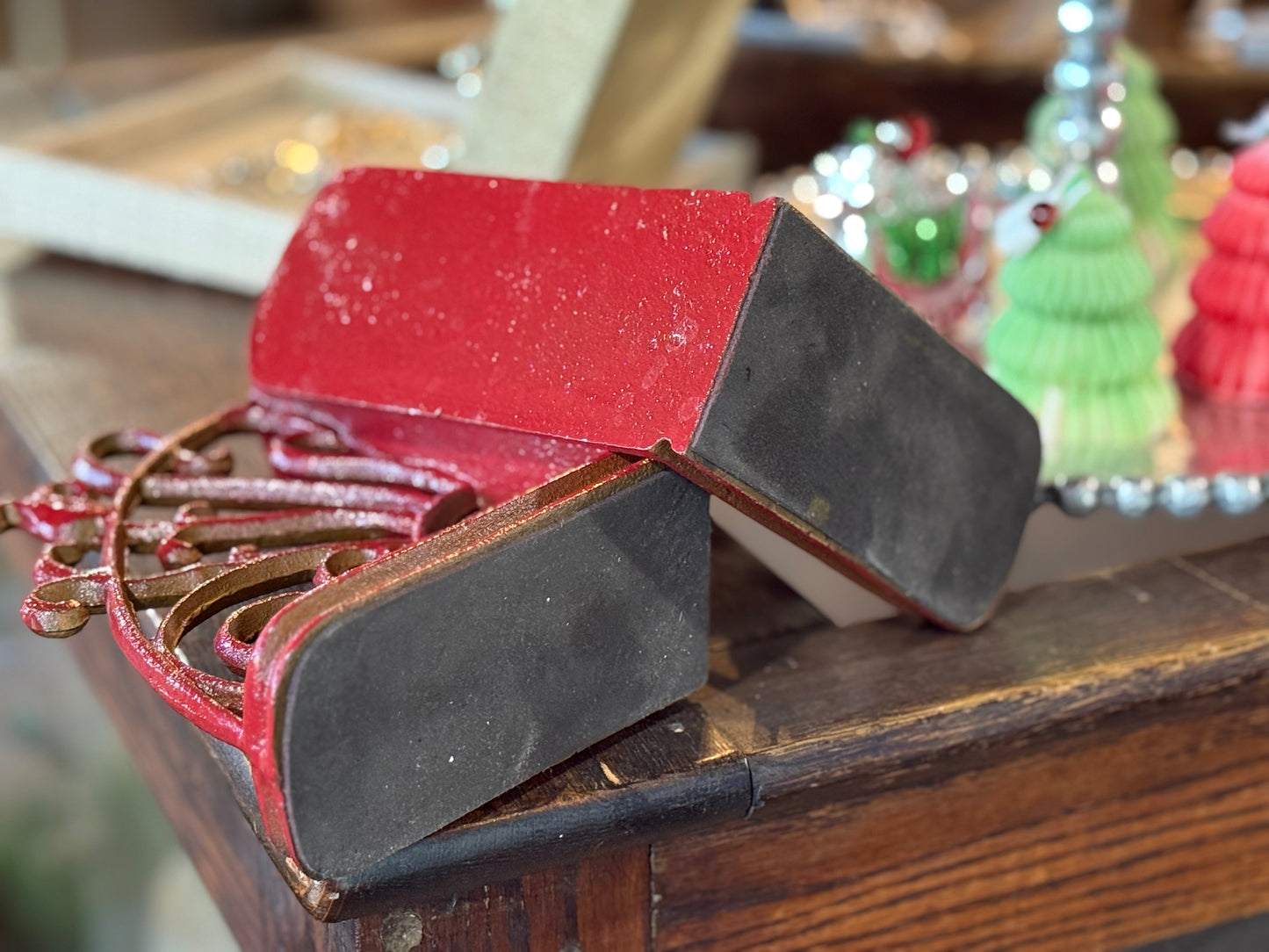Red Cast Iron Bookends