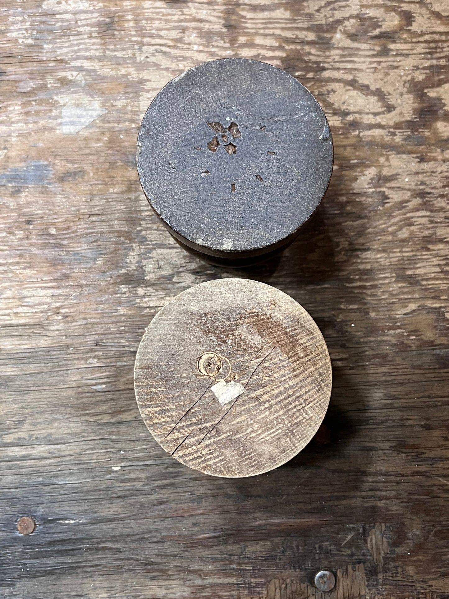 Vintage Turned Wood Pillar Candle Holders – Set of 2