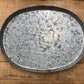 Vintage Galvanized Metal Oval Tray with Fluted Edges