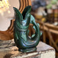 Vintage Shreve, Crump & Low Co. "Gurgling Cod" Fish Pitcher Vase – Iridescent Green Glaze (Made in England)