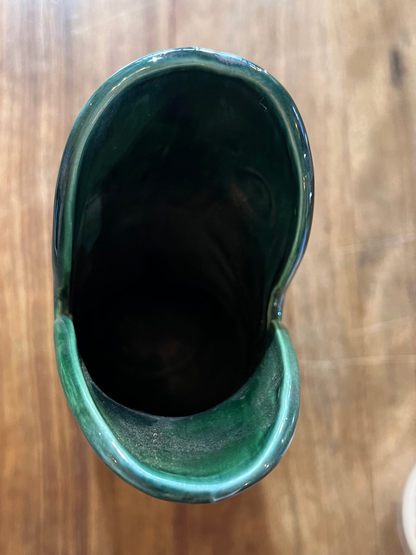 Vintage Shreve, Crump & Low Co. "Gurgling Cod" Fish Pitcher Vase – Iridescent Green Glaze (Made in England)