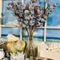 Faux Velvet Mini Pumpkin Floral Spray – Soft Slate Grey