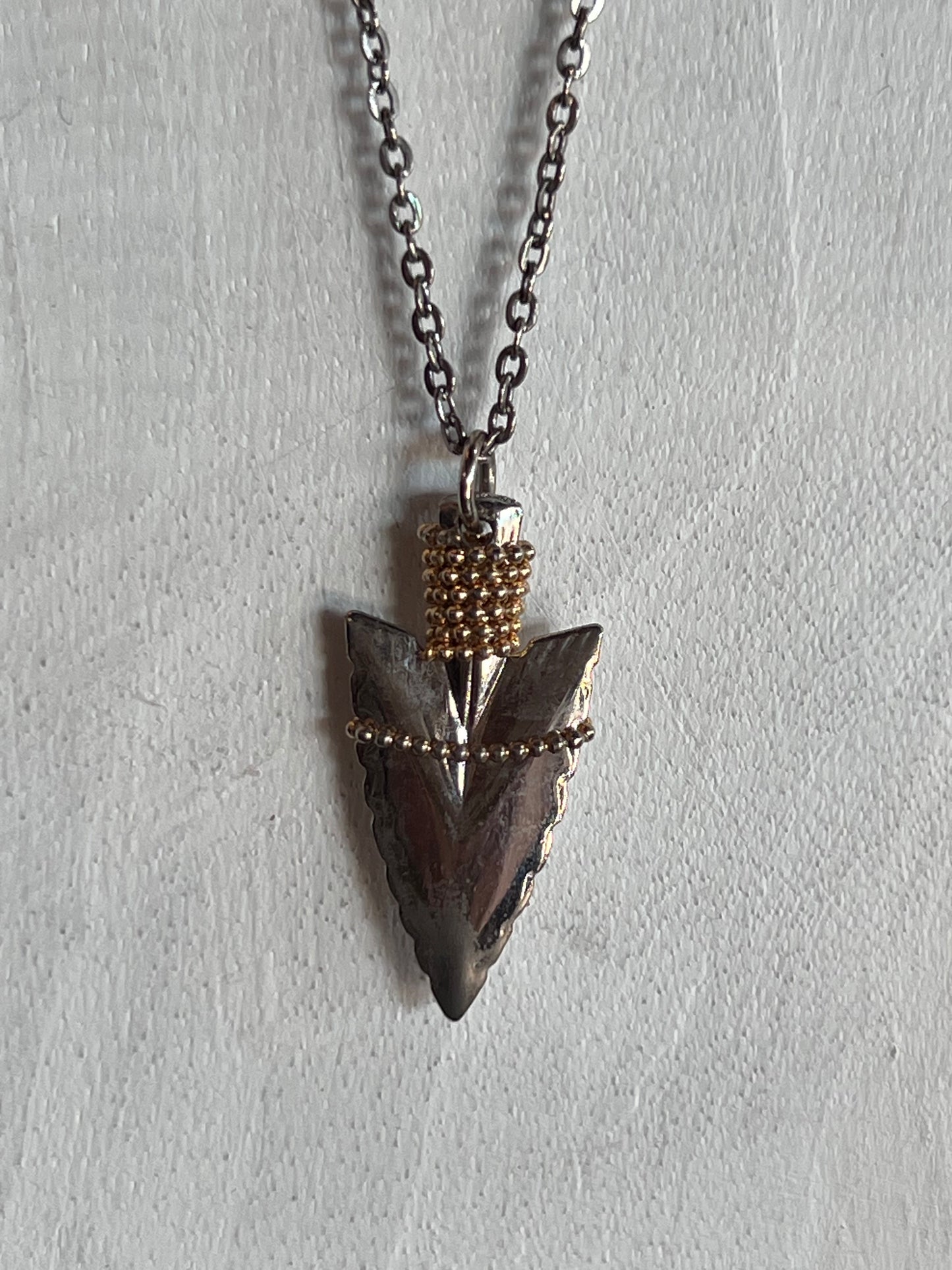 Mixed-Metal Arrowhead Pendant Necklace - 18"