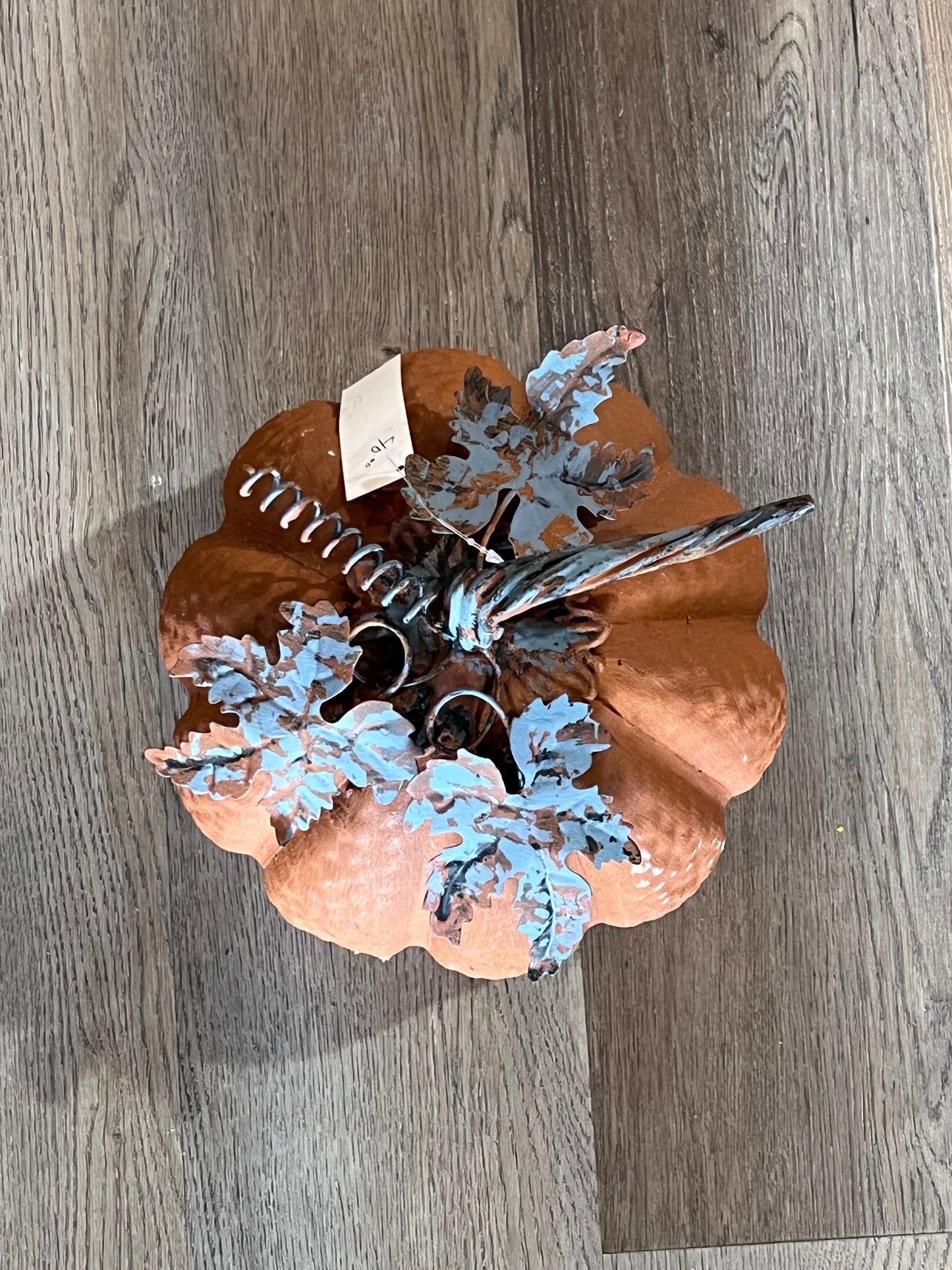 10" Rustic Metal Pumpkin Luminary – Autumn Tabletop Decor The Mustard Seed Collection, The Seed