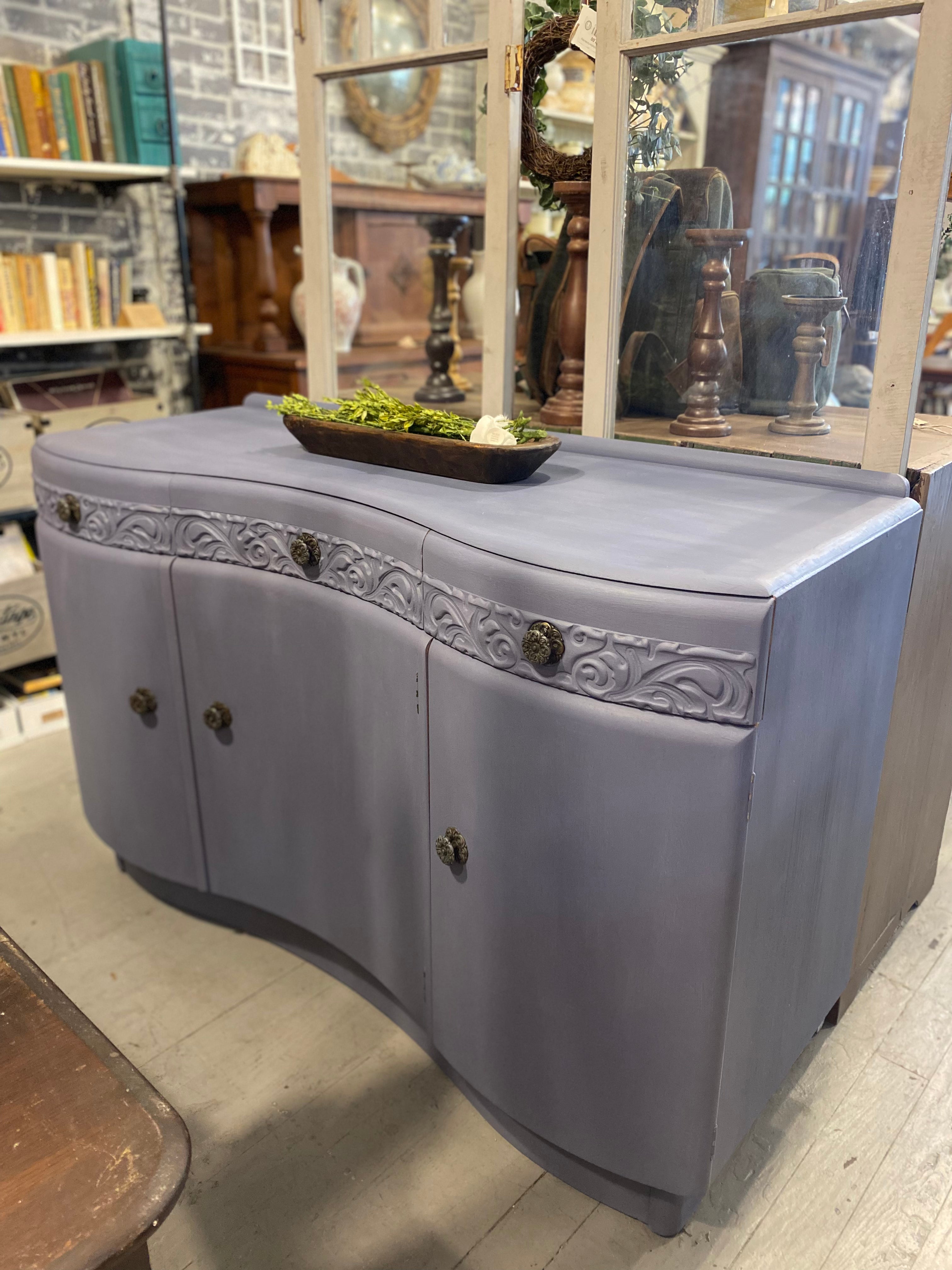 Vintage Painted Sideboard Old Violet, Pewter Hardware, and Amazing Storage! The Mustard Seed Collection, The Seed