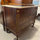 Antique 1890's Marble Top Dresser with Brass Overlay Knobs and Embellishments