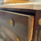 Antique 1890's Marble Top Dresser with Brass Overlay Knobs and Embellishments