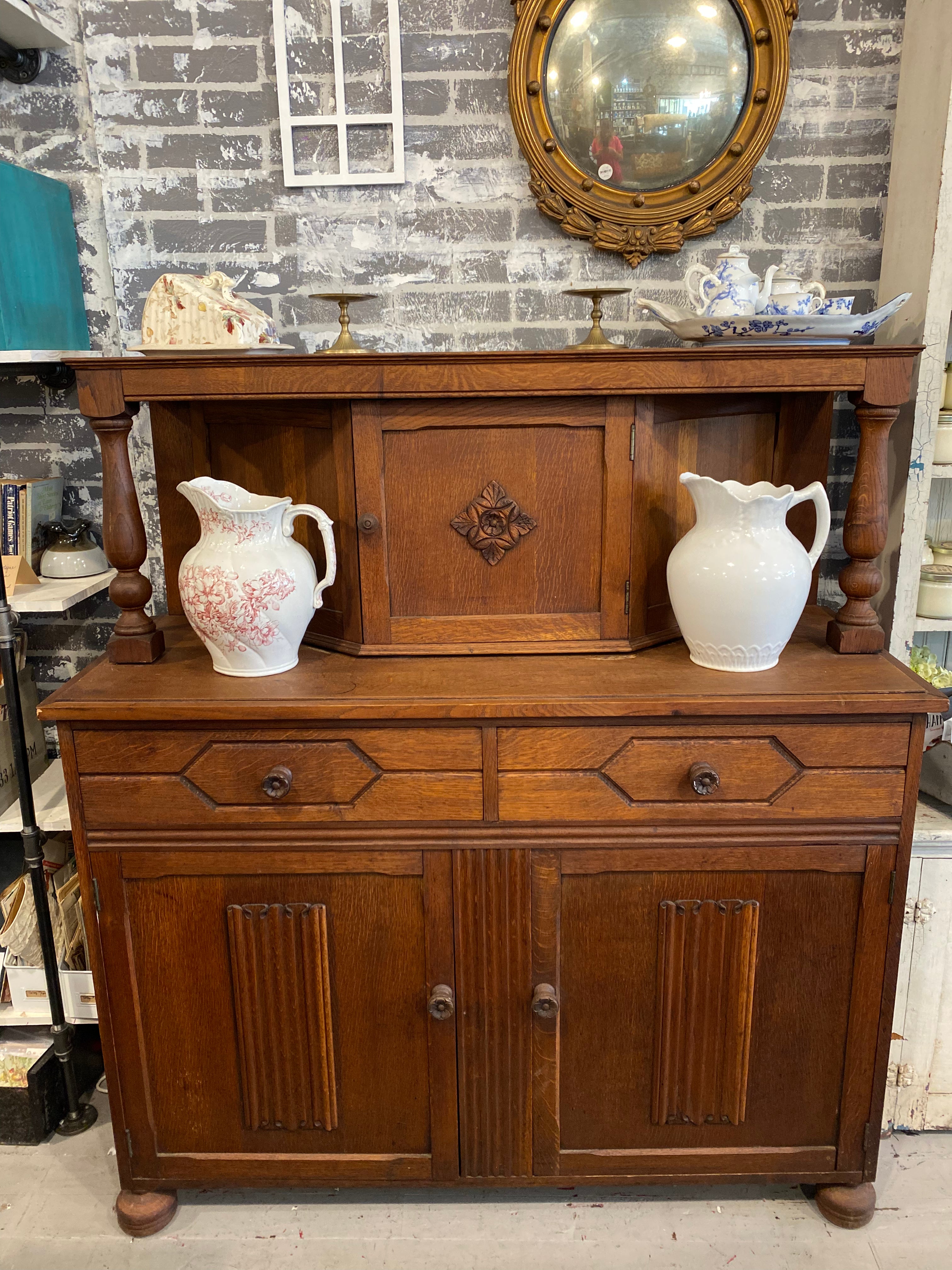 Antique Turn of the Century Pine Sideboard Orlando Estate Auction