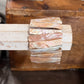 Natural Iridescent Mother of Pearl Shell Wide Stretch Cuff Bracelet