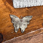 Vintage Mexican Alpaca Silver &amp; Inlaid Abalone Butterfly Brooch