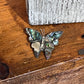 Vintage Mexican Alpaca Silver &amp; Inlaid Abalone Butterfly Brooch