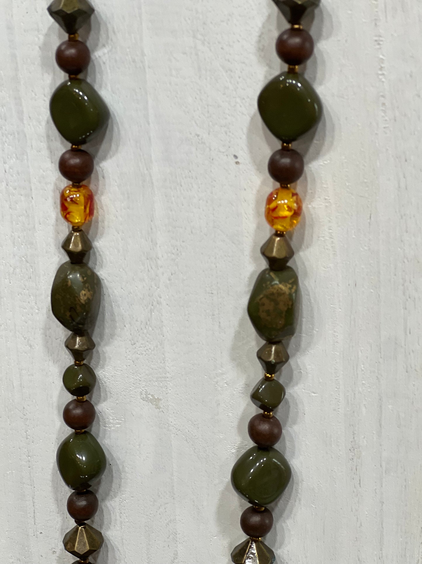 Chunky Earth Tone Multi-Bead Statement Necklace