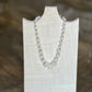 Vintage Mid-Century Signed Western Germany Sculpted Milk Glass X-Link Necklace