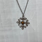 Vintage Celtic Openwork Tiger's Eye Statement Pendant Necklace