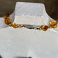 Vintage Amber Glass Teardrop and Rondelle Beaded Opera Length Necklace