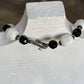 Vintage Mid-Century Unmarked Black and White Melon Glass Choker Necklace