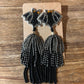Beaded Bat Statement Tassel Earrings