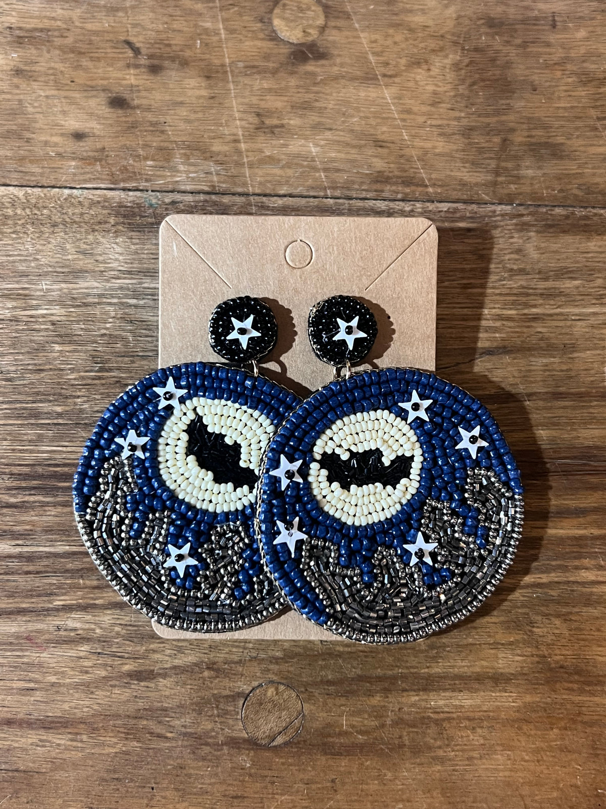 Midnight Celestial Beaded Statement Earrings